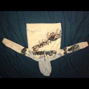 Vintage hand knit women’s polo sweater